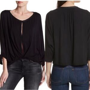 Free People Midnight Black Long Sleeve Tee